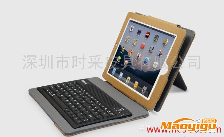 優(yōu)質(zhì)ipad2頭層牛皮藍牙通用鍵盤皮套